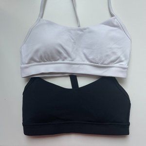 lululemon size 4 flow y bra bundle black and white